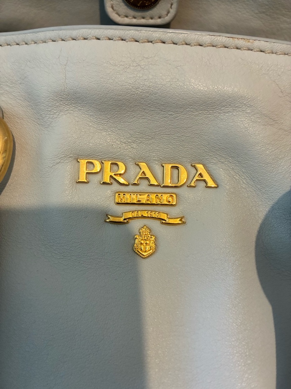 Prada Cream Leather Tote - Picture 8 of 11